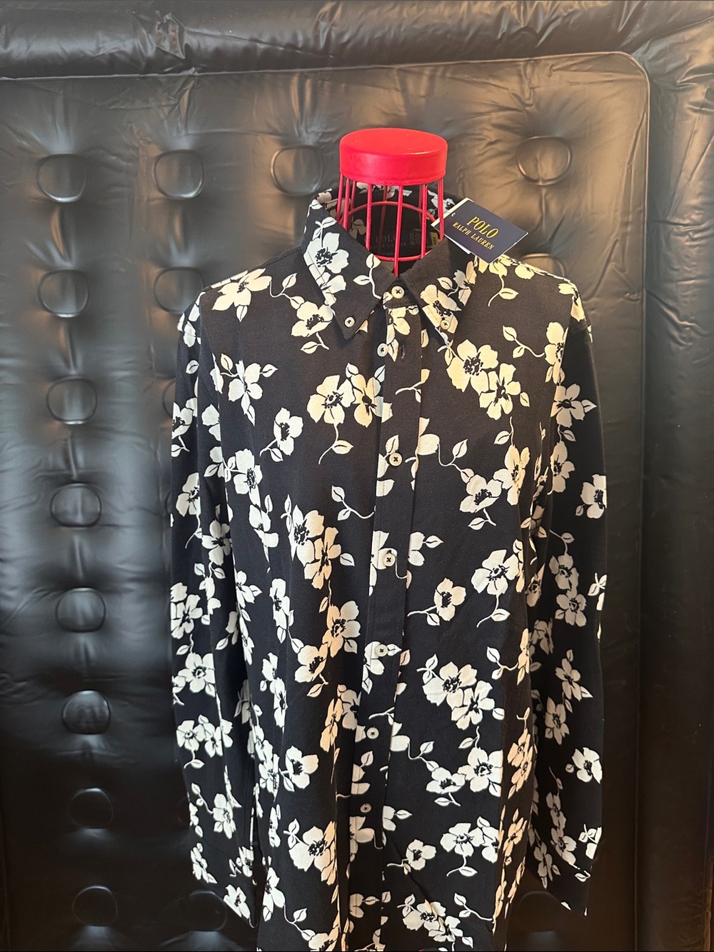 Polo by Ralph Lauren Black and White Floral Button-Up Blazer